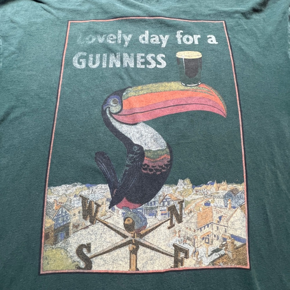 Abercrombie & Fitch Guinness Toucan Graphic T-Shirt Green Relaxed XL - Picture 6 of 10